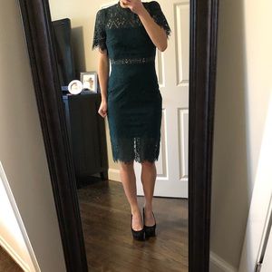 Lulus hunter green lace dress